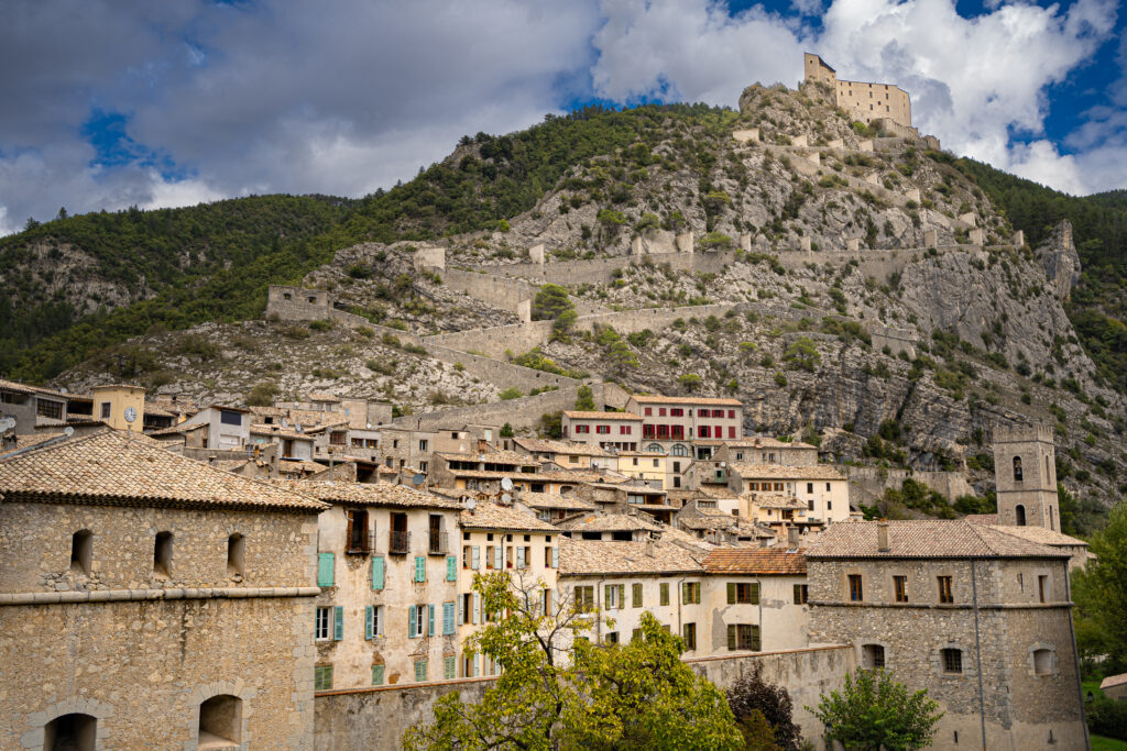 Perched Village Tours preparing for the climb to the fortress in Entreveaux, France